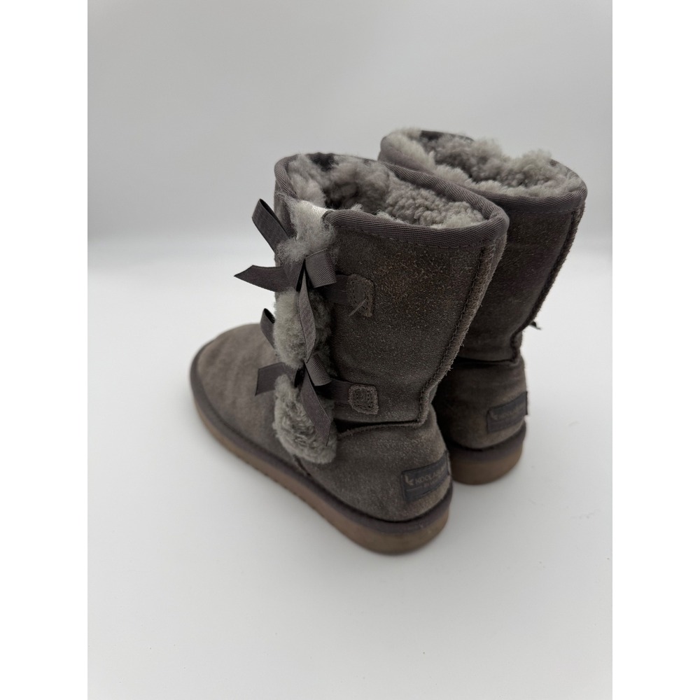 Koolaburra by UGG Victoria Short Grey Suede Bow Boots Women 7 1015874